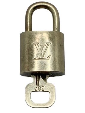 Louis Vuitton LV Padlock Lock & Key #307 Authentic Vintage Brass